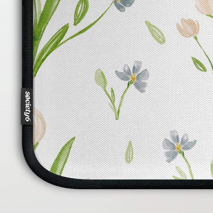 Watercolor Floral Pattern Botanical Design Laptop Sleeve Gallery Image 3