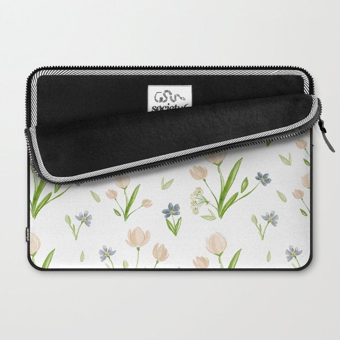 Watercolor Floral Pattern Botanical Design Laptop Sleeve Gallery Image 2