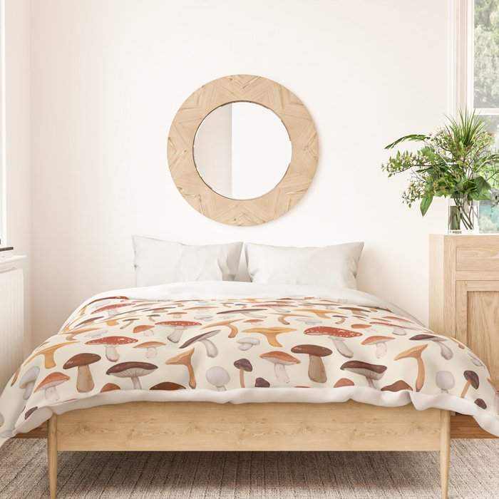 Mushroom Medley Pattern - Neutral Duvet Cover Gallery Image 3