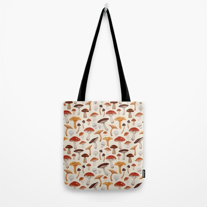 Mushroom Medley Pattern - Neutral Tote Bag Gallery Image 2