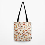 Mushroom Medley Pattern - Neutral Tote Bag Gallery Image 2