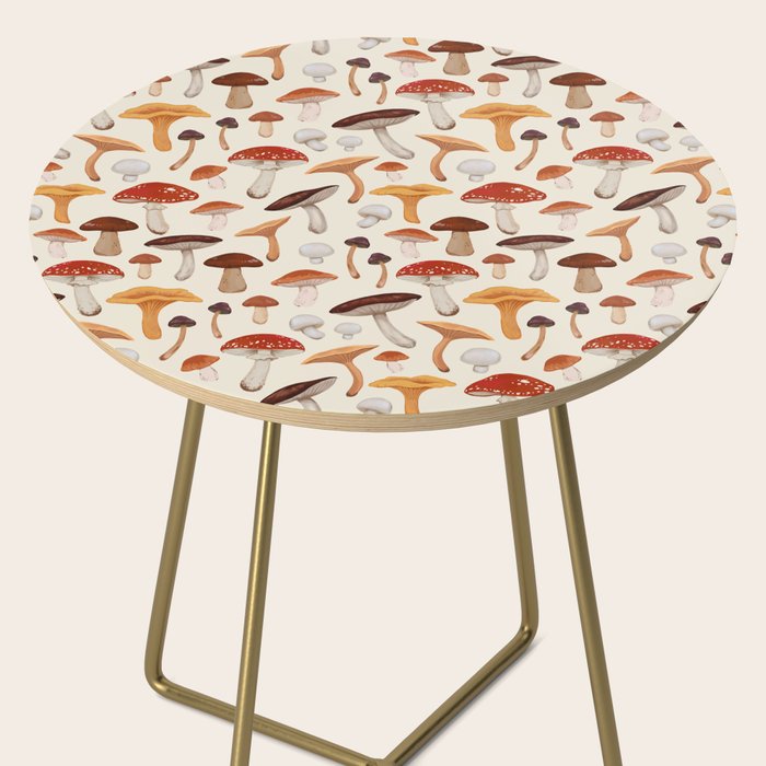 Mushroom Medley Pattern - Neutral Side Table Gallery Image 2