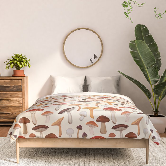 Mushroom Medley Pattern - Neutral Comforter Gallery Image 3