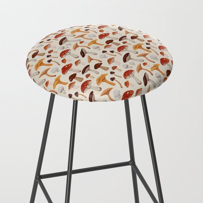 Mushroom Medley Pattern - Neutral Stool Gallery Image 2
