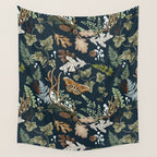 Bohemian leafy forest at night Wall Tapestry Gallery Image 4