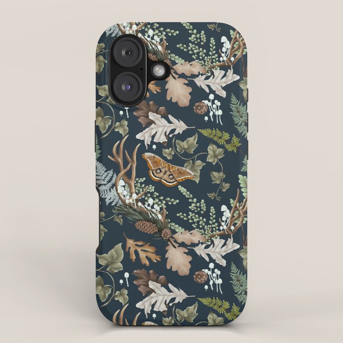 Bohemian leafy forest at night iPhone Case Gallery Image 1