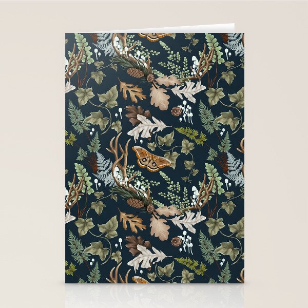 Bohemian leafy forest at night Stationery Card Gallery Image 2