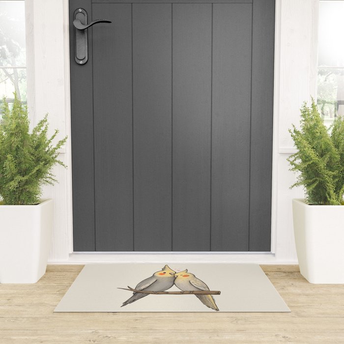 Cockatiel Cuddle Welcome Mat Gallery Image 3