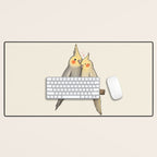 Cockatiel Cuddle Desk Mat Gallery Image 1