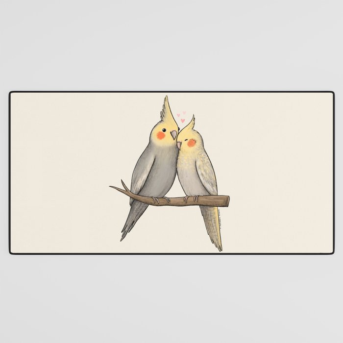 Cockatiel Cuddle Desk Mat Gallery Image 3