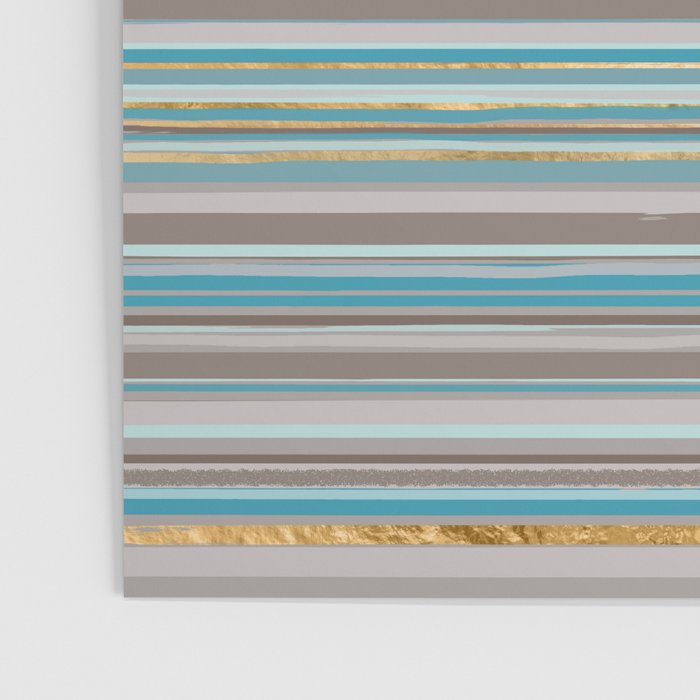 Taupe, gold and teal stripes Poster Gallery Image 3