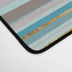 Taupe, gold and teal stripes Desk Mat Gallery Image 4