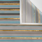 Taupe, gold and teal stripes Wall Tapestry Gallery Image 3