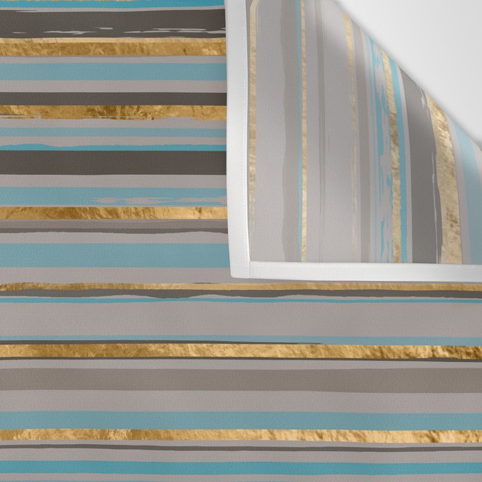 Taupe, gold and teal stripes Wall Tapestry Gallery Image 3
