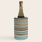Taupe, gold and teal stripes Wine Chiller Gallery Image 3