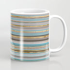 Taupe, gold and teal stripes Coffee Mug Gallery Image 1