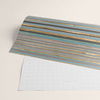 Taupe, gold and teal stripes Wrapping Paper Gallery Image 2
