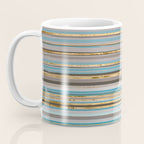 Taupe, gold and teal stripes Coffee Mug Gallery Image 3