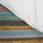 Taupe, gold and teal stripes Comforter Gallery Image 4