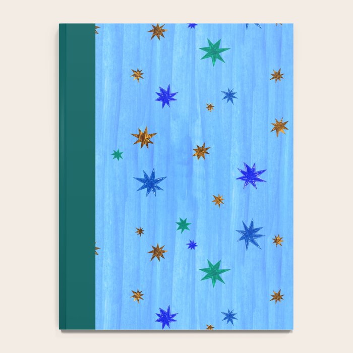 Celestial Star Twinkle in Blue Watercolor Notebook Gallery Image 4