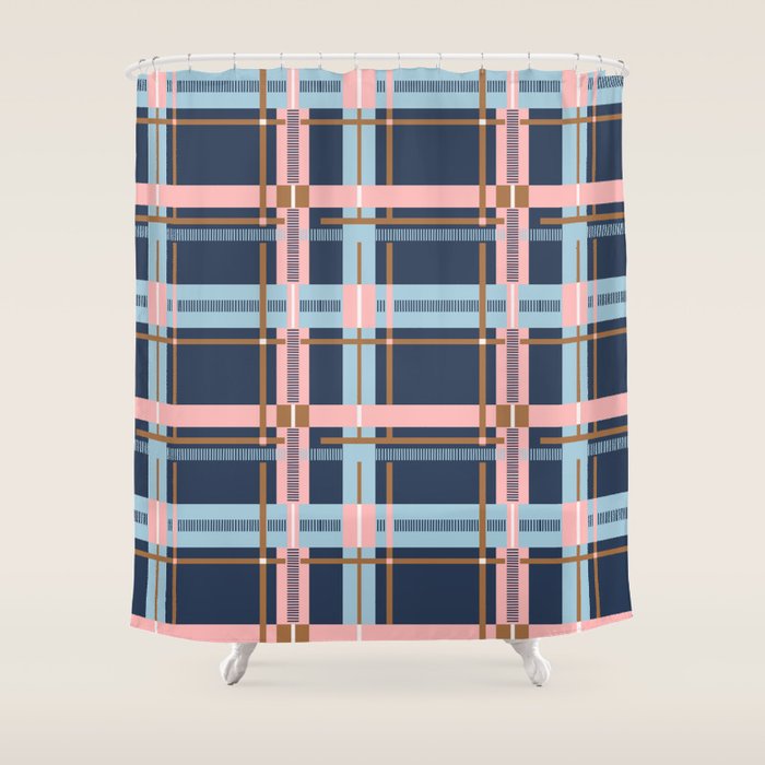 Dark Bold Linear Harmony Shower Curtain Gallery Image 1