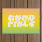 good vibes, rainbow Outdoor Rug Gallery Image 1