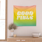 good vibes, rainbow Wall Tapestry Gallery Image 2