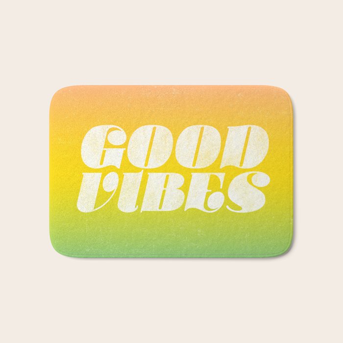 good vibes, rainbow Bath Mat Gallery Image 1