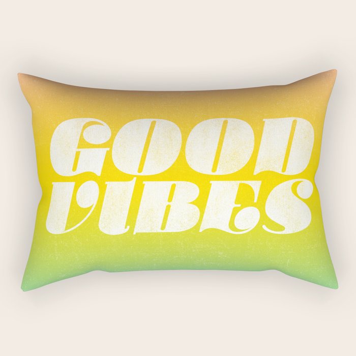 good vibes, rainbow Rectangular Pillow Gallery Image 2