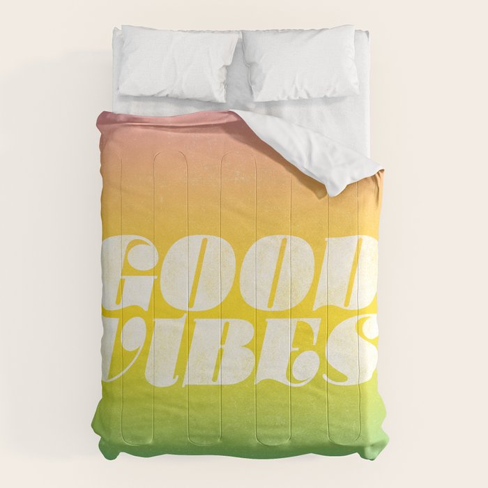 good vibes, rainbow Comforter Gallery Image 6