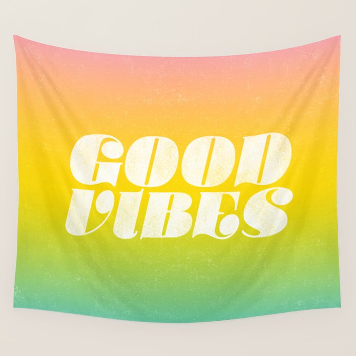 good vibes, rainbow Wall Tapestry Gallery Image 4