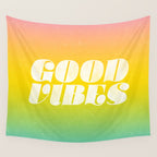 good vibes, rainbow Wall Tapestry Gallery Image 4