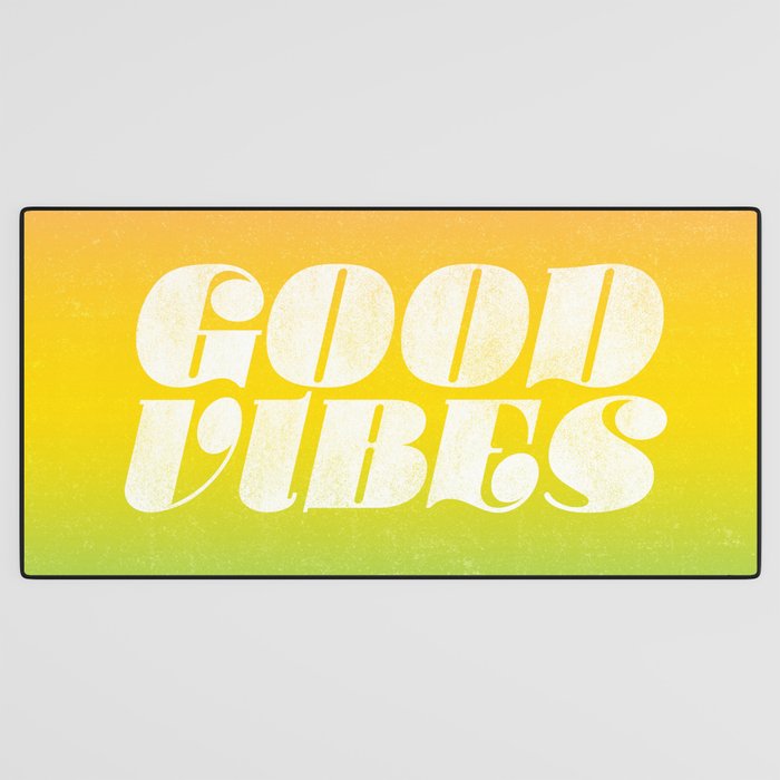 good vibes, rainbow Desk Mat Gallery Image 3