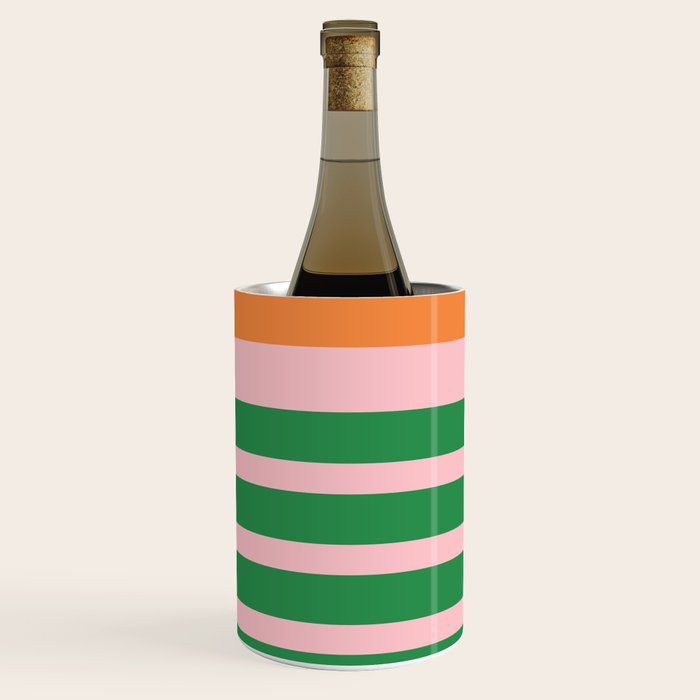 Mixed Stripe Pattern in Green, Pink, and Orange Wine Chiller Gallery Image 2