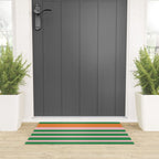 Mixed Stripe Pattern in Green, Pink, and Orange Welcome Mat Gallery Image 3