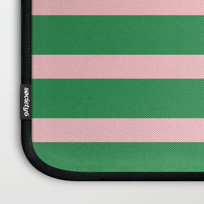 Mixed Stripe Pattern in Green, Pink, and Orange Laptop Sleeve Gallery Image 3