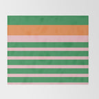 Mixed Stripe Pattern in Green, Pink, and Orange Throw Blanket Gallery Image 2