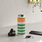 Mixed Stripe Pattern in Green, Pink, and Orange Water Bottle Gallery Image 4
