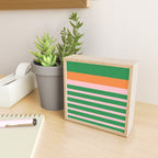 Mixed Stripe Pattern in Green, Pink, and Orange Mini Art Print Gallery Image 2