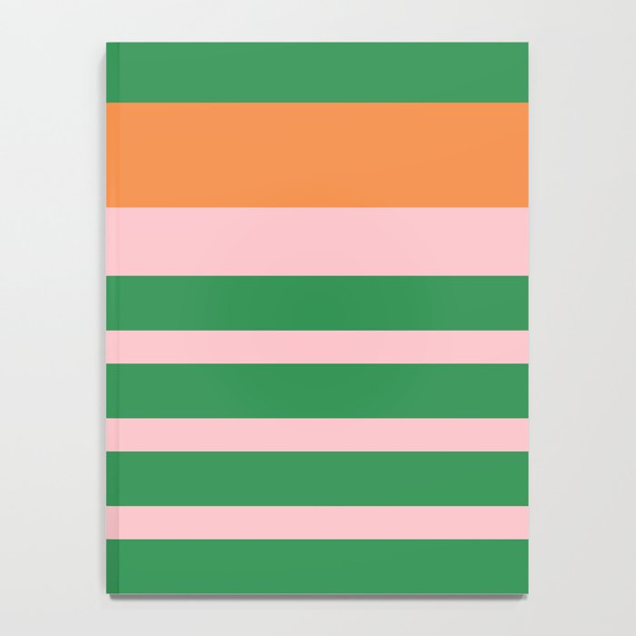 Mixed Stripe Pattern in Green, Pink, and Orange Notebook Gallery Image 4