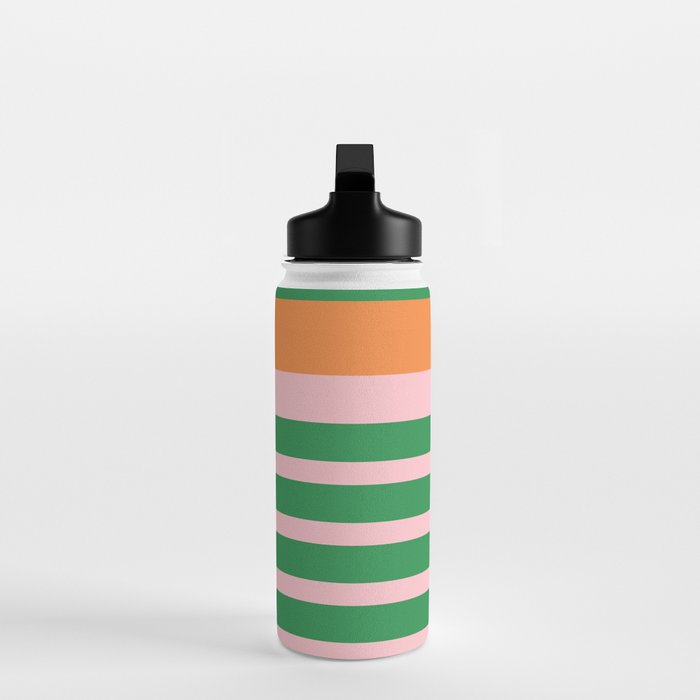 Mixed Stripe Pattern in Green, Pink, and Orange Water Bottle Gallery Image 3