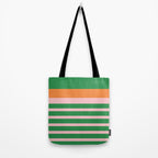 Mixed Stripe Pattern in Green, Pink, and Orange Tote Bag Gallery Image 2