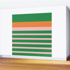 Mixed Stripe Pattern in Green, Pink, and Orange Wall Mural Gallery Image 2