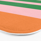 Mixed Stripe Pattern in Green, Pink, and Orange Bath Mat Gallery Image 3