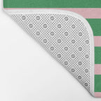 Mixed Stripe Pattern in Green, Pink, and Orange Bath Mat Gallery Image 2