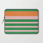 Mixed Stripe Pattern in Green, Pink, and Orange Laptop Sleeve Gallery Image 1