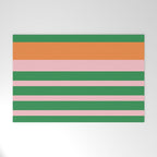 Mixed Stripe Pattern in Green, Pink, and Orange Welcome Mat Gallery Image 1