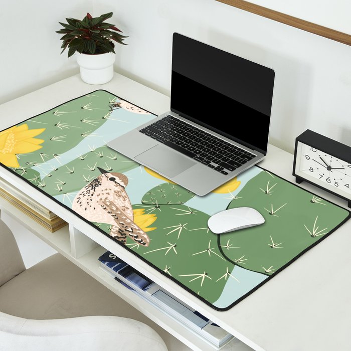 Prickly Pear with Wrens  Desk Mat Gallery Image 2