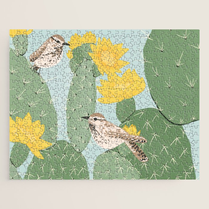 Prickly Pear with Wrens  Jigsaw Puzzle Gallery Image 1