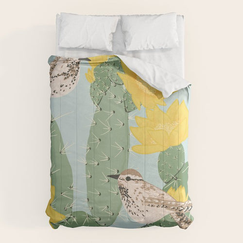 Prickly Pear With Wrens  Comforter Gallery Image 6